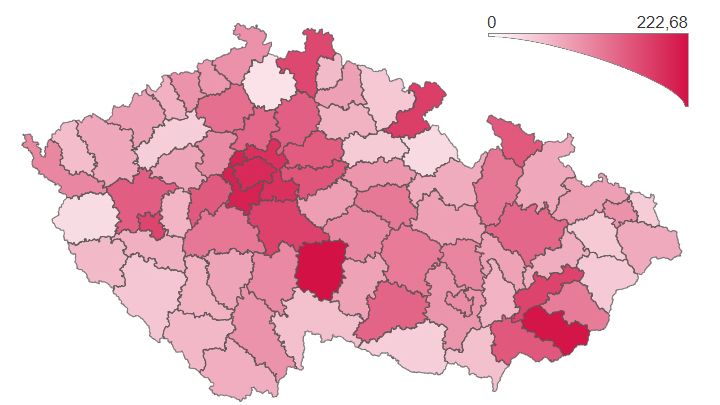 Koronavirová mapa: Praha už není nejhorším regionem